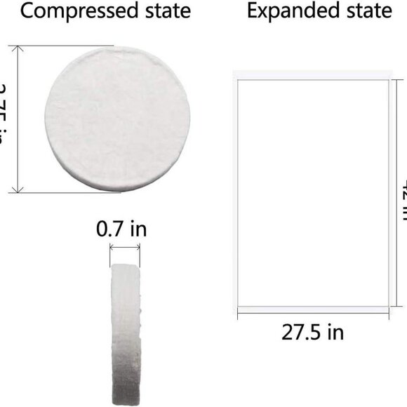 High Quality Cotton Compressed Towel Tablets Travel Towels Disposable Large5Pack - Picture 10 of 11